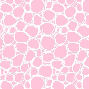 Coordinating Minimalistic Scribble Pattern Pink White Smaller Scale