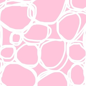 Year of the rabbit Coordinate pinkCoordinating Minimalistic Scribble Pattern Pink White