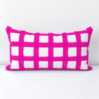 Painted Gingham Check //Magenta   (Large 48" Scale)