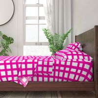 Painted Gingham Check //Magenta   (Large 48" Scale)