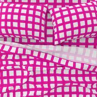 Painted Gingham Check //Magenta   (Large 48" Scale)