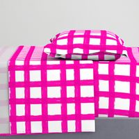 Painted Gingham Check //Magenta   (Large 48" Scale)