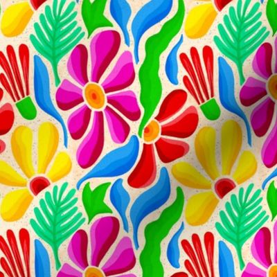 Floral Fiesta Bright Background - Medium Scale