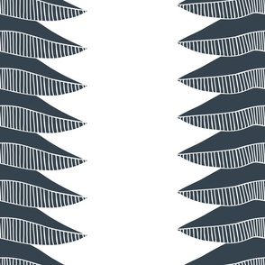 Graphic mushroom antracit and white stripe large
