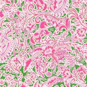 Baroque Equestra, Flamingo Pink and Classic Green