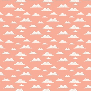 Fluffy Clouds - Light Coral Pink - Small Scale