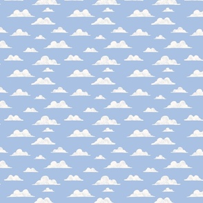 Fluffy Clouds - Light Periwinkle Blue - Small Scale