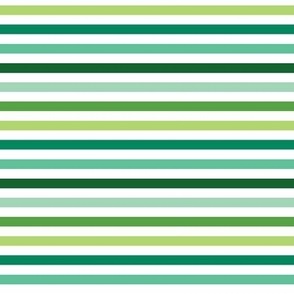 1/4" shamrock stripes: mix of greens