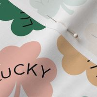 lucky shamrocks: green, pink, mint, pumpkin, peach