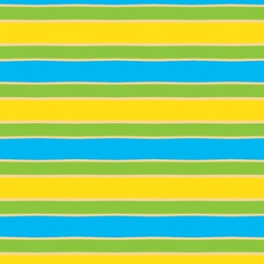 Teal Green Yellow Stripes