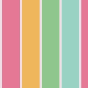 Thick Stripes - Bright Summer Colors - Hot Pink, Yellow, Green, Blue