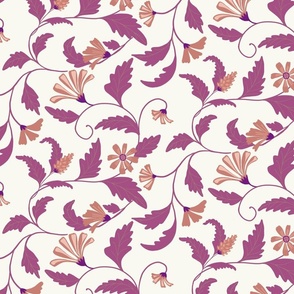 Indian floral in pinks on cream