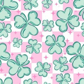 Pink Checkerboard St Patricks Day