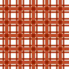 Simply large plaid - red and white 