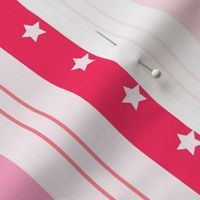 Pink Hearts Star Pin Stripes