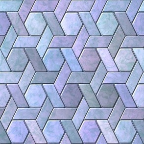 Shimmering Hexagonal Marble Tiles in Amethyst and Lilac