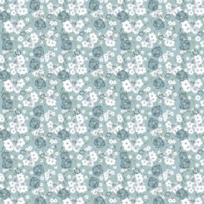 Ditsy blue floral
