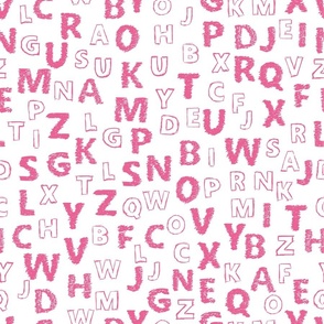Pink and White Alphabet