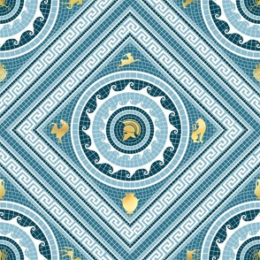 Time Machine: Ancient Greece Mosaic Tiles with Gold Accents