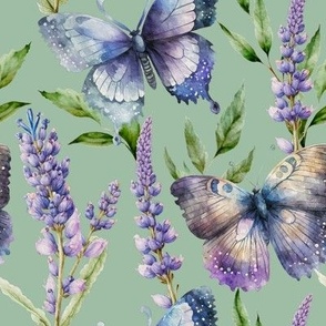 Lavender and Butterfly elegant watercolor design