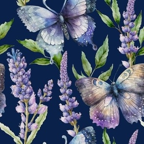 Lavender and Butterfly elegant watercolor design