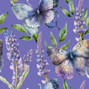 Lavender and Butterfly elegant watercolor design