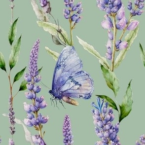 Lavender and Butterfly elegant watercolor design