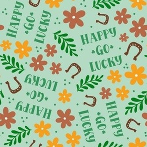 Medium Scale Happy Go Lucky Floral on Mint