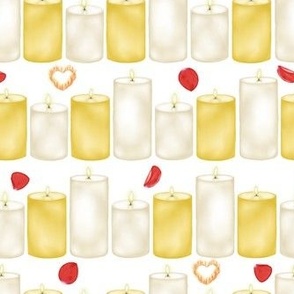 valentine's candles - white