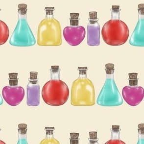 potion bottles - cream