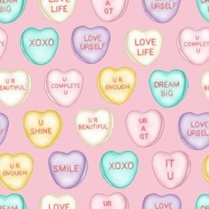 self love candy hearts - pink