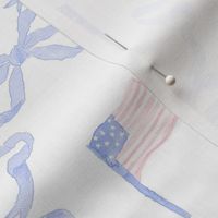 Grandmillennial Independence day 4th of July Watercolor Flags & Ribbonerie