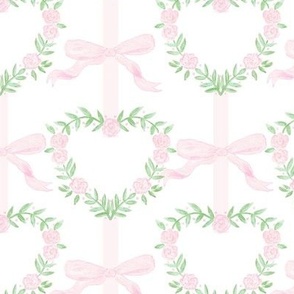 Valentine's Day Grandmillennial Watercolor Pattern Bows & Roses