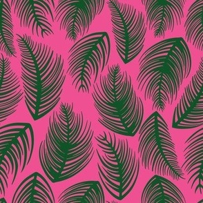 Tropical Paradise - Palm Fronds - Pink