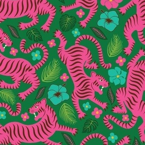 Tropical Paradise - Tiger Tiger - Pink + Green