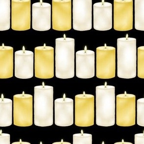 white and yellow candles - black