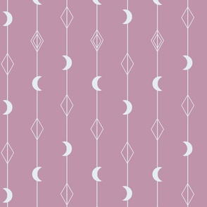 Crescent Moon Geometric - Pastel Purple - Large Scale