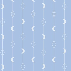 Crescent Moon Geometric - Light Periwinkle Blue - Large Scale
