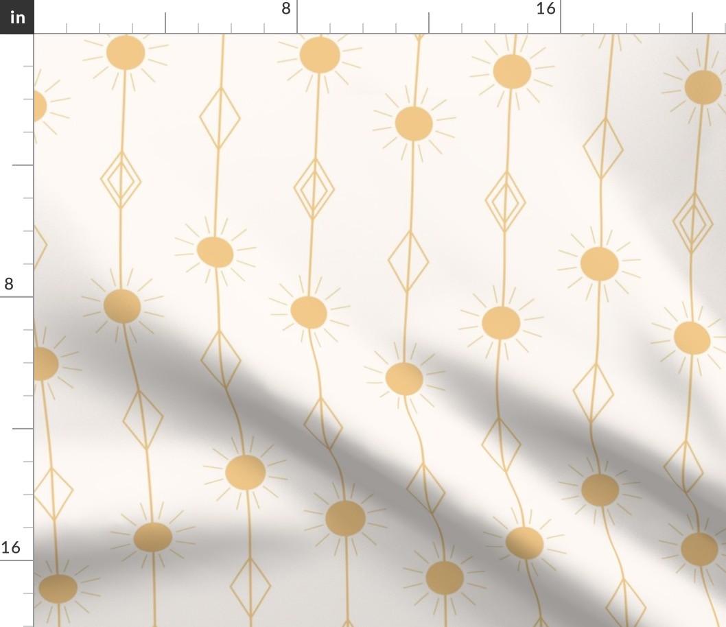 Sun Geometric - Pale Yellow and Cream - Large Scale