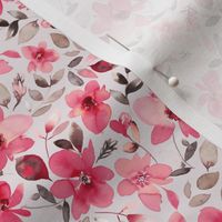 Elegant artistic floral watercolor - Red White Smoke - Micro
