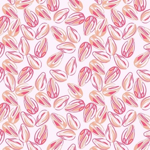 Tulip bud contours pink beige and berry