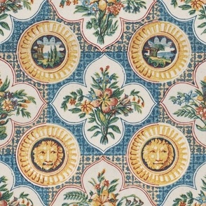 Decorative paper with lion's heads