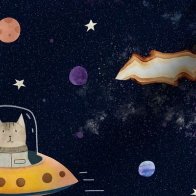 Cosmeownaut - cos-meow-naut space cat L