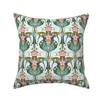 Rabbits and Lotuses Art Nouveau - Small