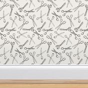 Line Drawings of Vintage Scissors, Black on White