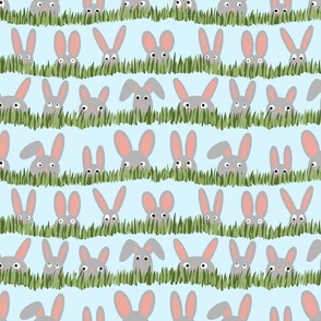 Silly Bunnies in Grass