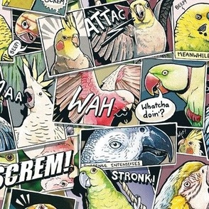 Parrots Comic Style