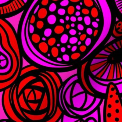 Abstract Botanicals - Pink and Red