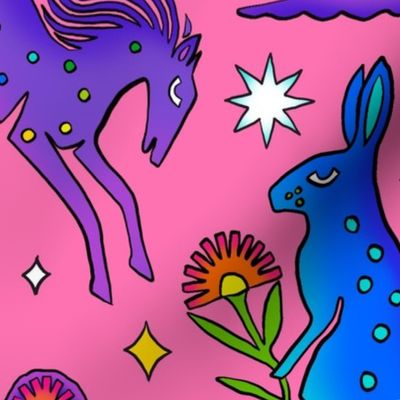 Mystical Animals - Pink