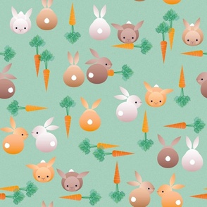 rabbits & carrots - large